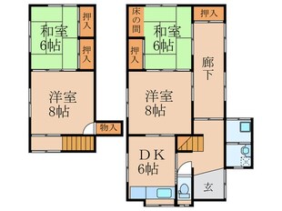 枝国貸家の物件間取画像